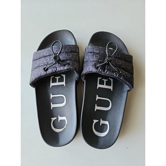 GUESS SLIDES SANDALS Black Puffy Quilted Black‎ Sz 5 - Picture 5 of 8